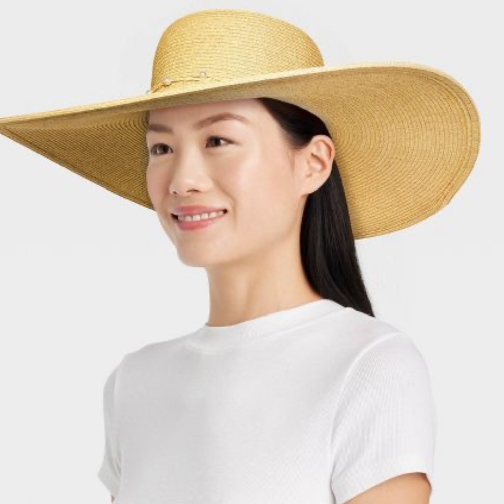 A New Day - Straw Floppy Hat - Tan - Brand New